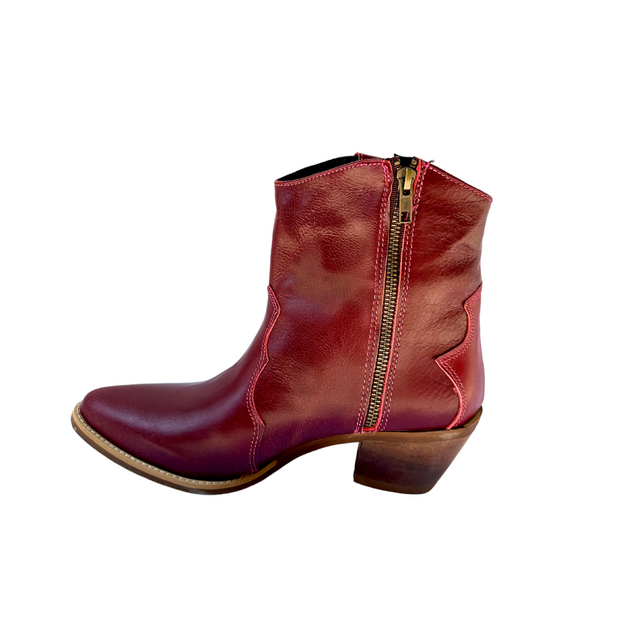 Burgundy short boots