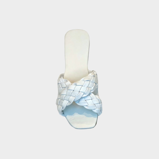 Criss cross white sandals