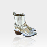 Silver cow boots