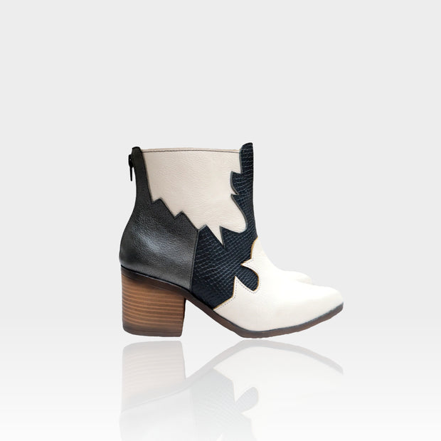 Triple leather colors bootie