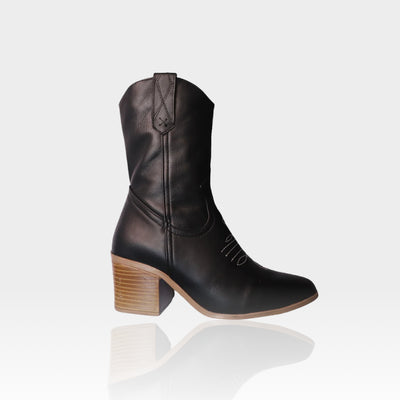 Black charcoal boots