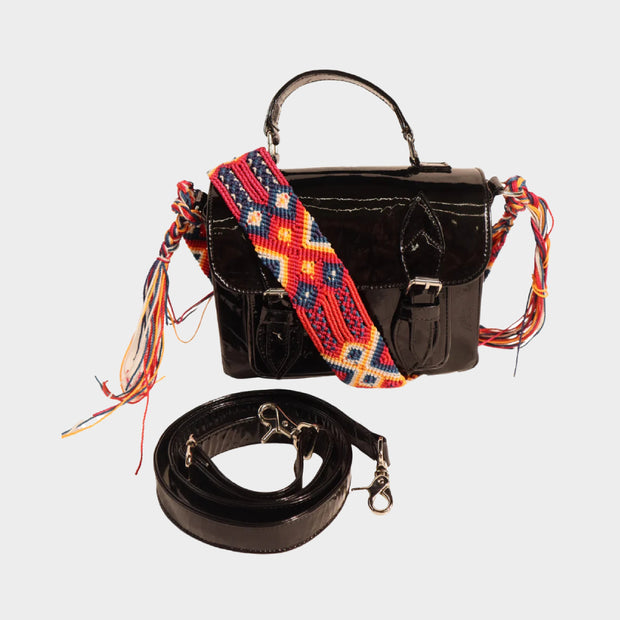 Black charol leather bag