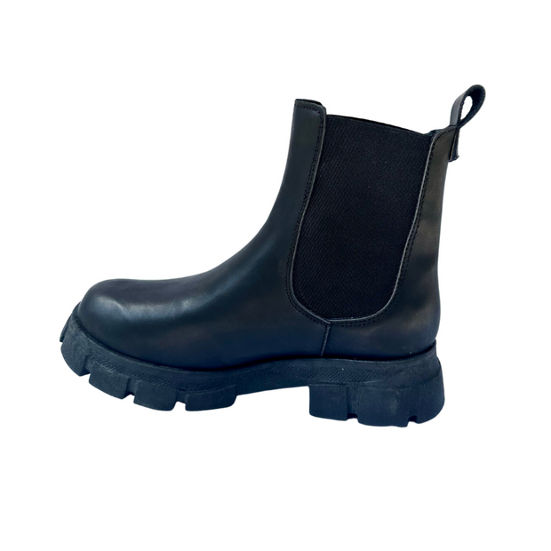 Vegan leather flat boots