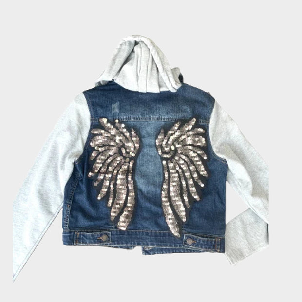 Jacket denim wings