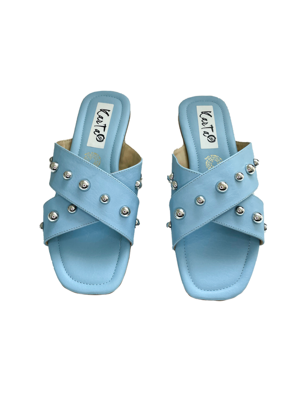 Baby blue sandal studs