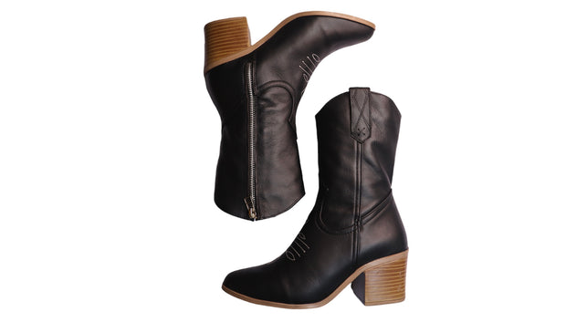 Black charcoal boots