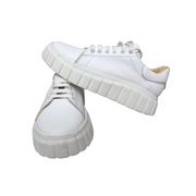 White laces shoe