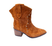 Suede leather booties