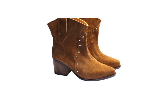 Suede leather booties