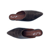Sneak print leather loafers