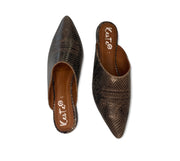 Sneak print leather loafers